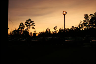 solnedgang ved Risørhallen